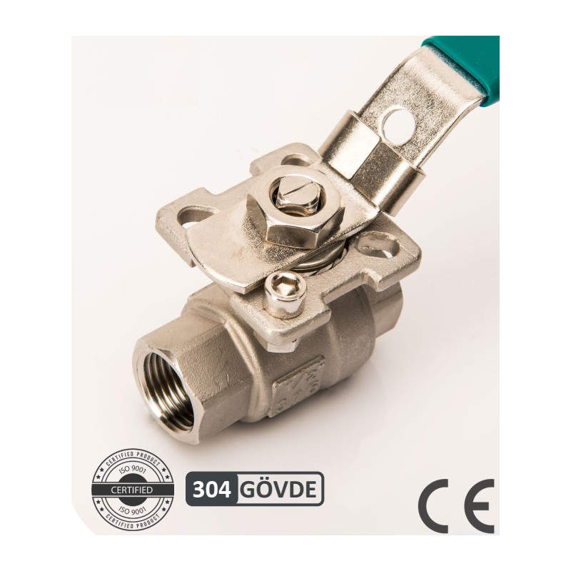 Tepe flanşlı küresel vana 2 yollu paslanmaz (304)